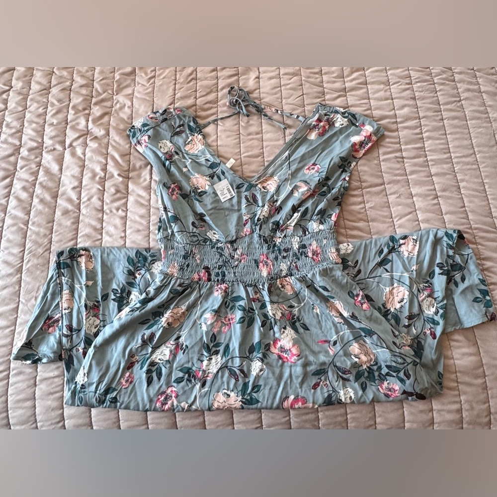 Maurices Floral Maxi Dress - Blue and Pink